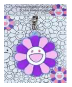 Kaikai Kiki - Flower rubber strap / Clear Pink & purple